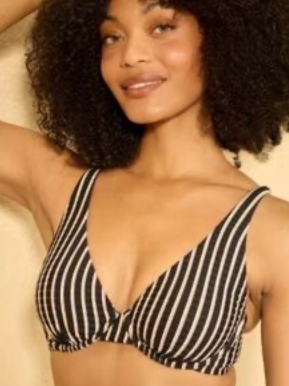 Shade & Shore Black, Red & White Striped Bikini NWT